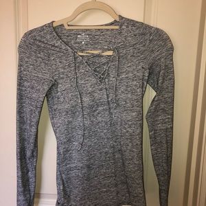 hollister lace up top